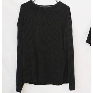 High Sierra Vintage Black Ribbed Knit Crewneck Pullover Sweater Mens XL